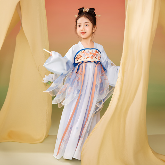 12025563.年衣童装女童汉服春秋新款儿童改良唐装襦裙古装演出服中秋汉服飞羽广袖襦裙