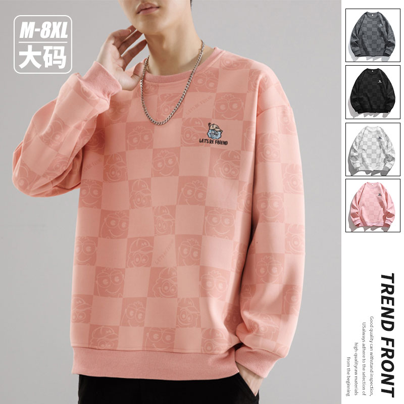 11209857.淘贝鼠春秋上新男款卫衣M-8XL潮流满印卡通圆领百搭上衣【淘贝鼠男装1】