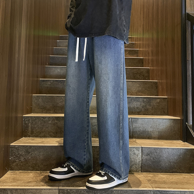 11208005.加厚牛仔裤男2025新款秋冬宽松直筒阔腿休闲冬季加绒裤子男士春款