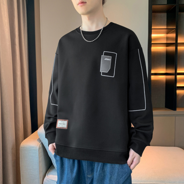 11209858.淘贝鼠春秋上新男款卫衣M-8XL潮流刺绣设计圆领百搭上衣【淘贝鼠男装1】
