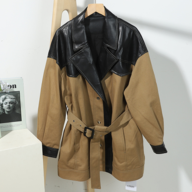 11232104.【专柜新品】秋冬季拼接高级感收腰显瘦外套