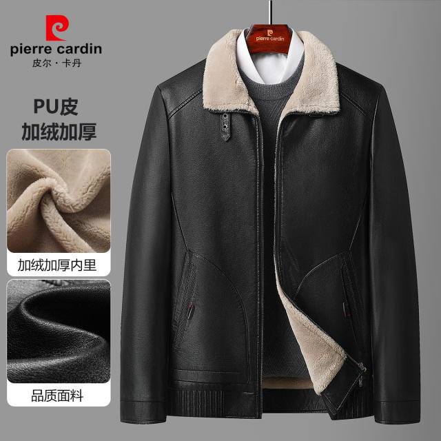 12147227.线下优选【PU皮+加绒加厚】秋冬仿绵羊皮休闲百搭男式外套男