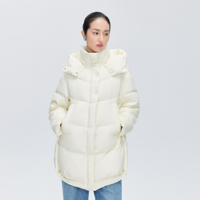 11264579.【商场同款】时尚百搭侧边鼓条中长款羽绒服外套女冬季保暖鸭绒服
