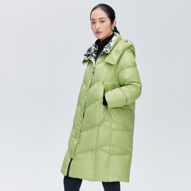 11264335.【商场同款】加厚充绒御寒鸭绒服女中长款保暖连帽女式羽绒服外套