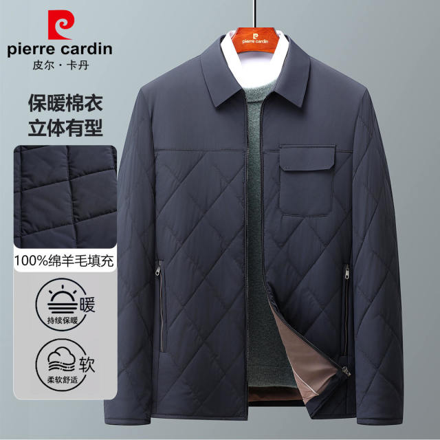 12147173.线下款【100%绵羊毛填充+加厚】秋冬轻奢商务翻领夹克棉服男
