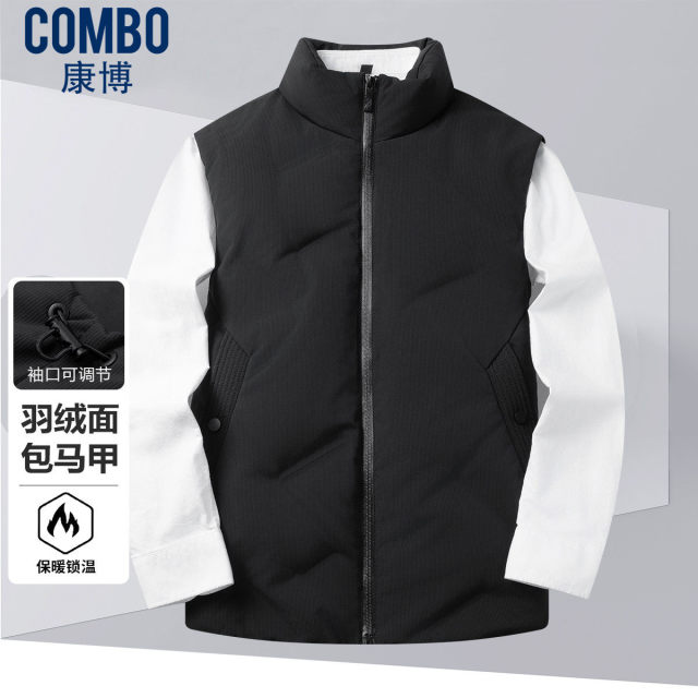 12148126.【立领羽绒马甲】秋冬时尚大插袋面包羽绒服男