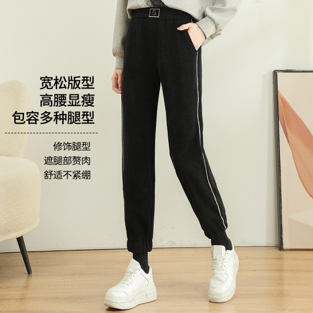 11342869.【专柜同款】【加绒加厚】冬季高腰显瘦舒适保暖女士休闲裤