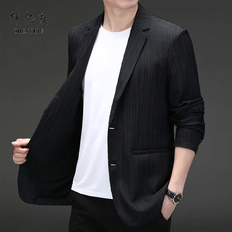 11315878.男士休闲西服薄款百搭外套长袖春秋款英伦小西装