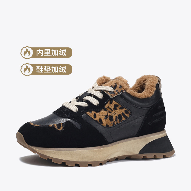 11332512.BellaLily2024冬季新款加绒阿甘鞋复古磨砂皮老爹鞋增高运动鞋女