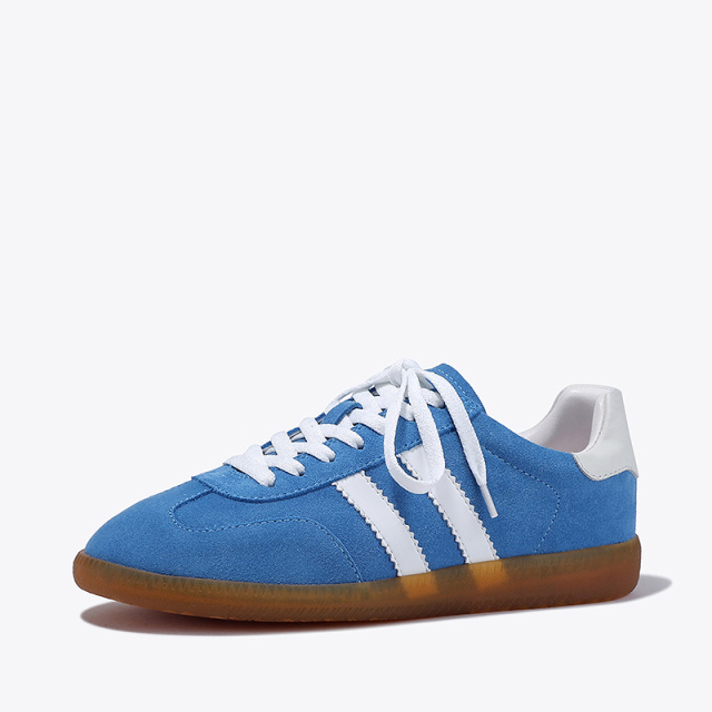 11345944.BellaLily2024春季新款牛皮经典德训鞋女透气时尚板鞋舒适平底鞋