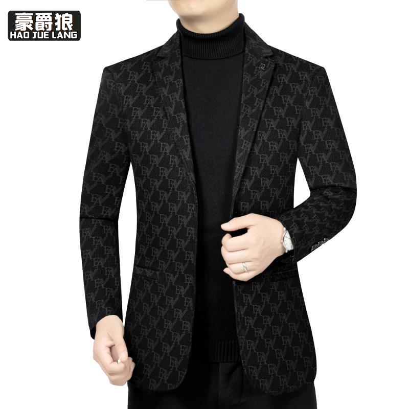 11376866.春秋新款中青年男士商务休闲西服外套单西上衣爸爸装高档帅气西服