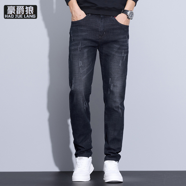 11376844.牛仔裤男款韩版潮流修身男裤新款春秋款秋季小脚裤子男士
