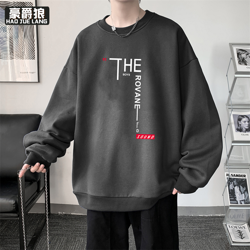11375897.圆领卫衣长袖春秋港风ins打底潮流上衣学生套头宽松卫衣
