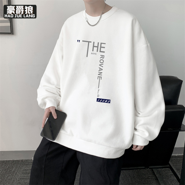 11375897.圆领卫衣长袖春秋港风ins打底潮流上衣学生套头宽松卫衣