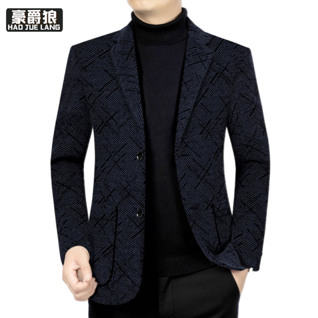 11376882.新款男士西装外套春秋休闲时尚短款西装男帅气百搭西服男