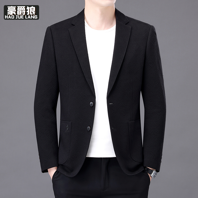 11376376.新款西服男士单西外套韩版高级单西服春秋季休闲西装男帅气爸爸装
