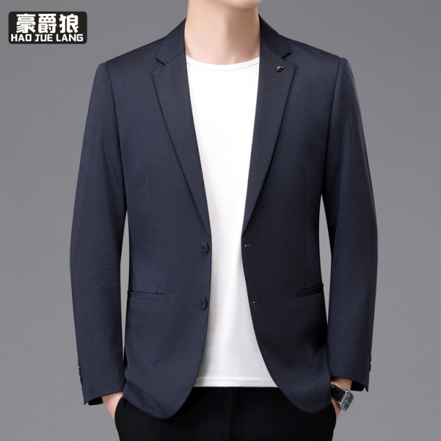 11376436.西装外套男士修身小西服中青年韩版西服休闲西装男中年春秋爸爸装