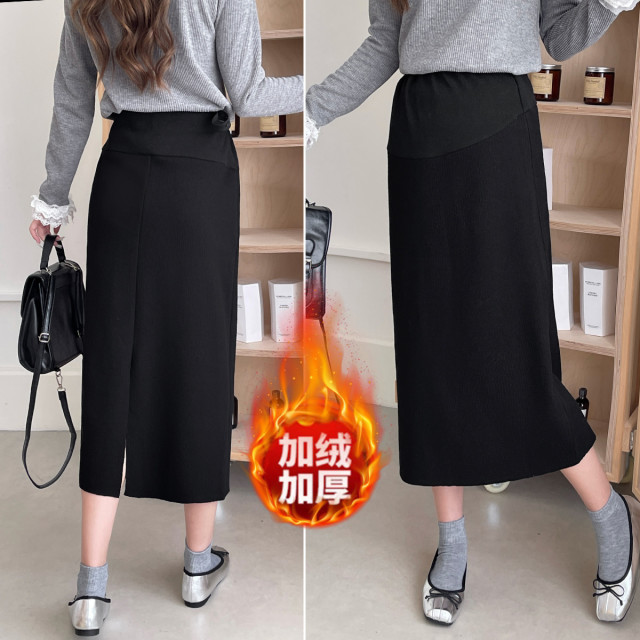 11391544.兔妈孕妇裙秋冬季2024新款半身裙外出直筒半截裙包臀裙子加绒冬装