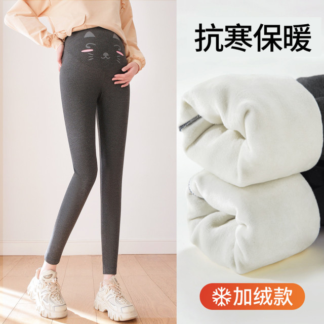11390587.兔妈孕妇装秋冬季新款孕妇裤外穿托腹裤小脚裤加绒打底裤长裤子显瘦冬