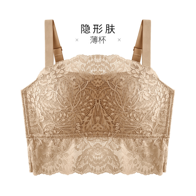 12611193.全罩杯无钢圈背心式抹胸防走光文胸