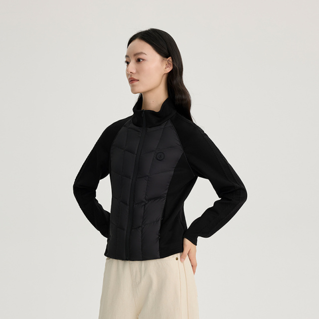 11394138.艾莱依轻薄羽绒服插肩修身立领秋冬搭配