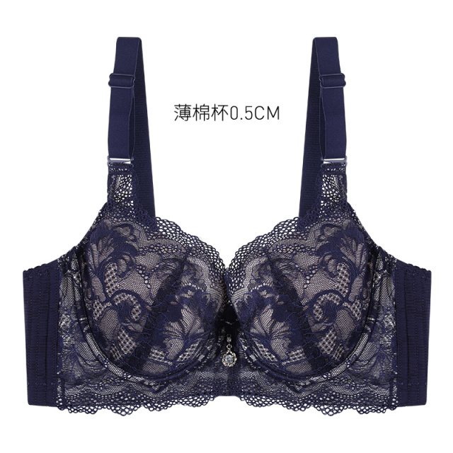 11405431.爱黛蕾丝薄款收副乳内衣调整型文胸聚拢胸罩女士内衣