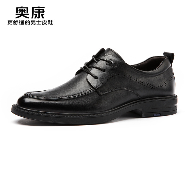 11415471.奥康商务休闲皮鞋男款2025年春季新款男鞋舒适黑色通勤男士鞋子