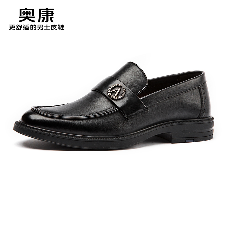 11415495.奥康男士皮鞋2025年春季新款男鞋商务休闲乐福鞋上班通勤男款鞋子
