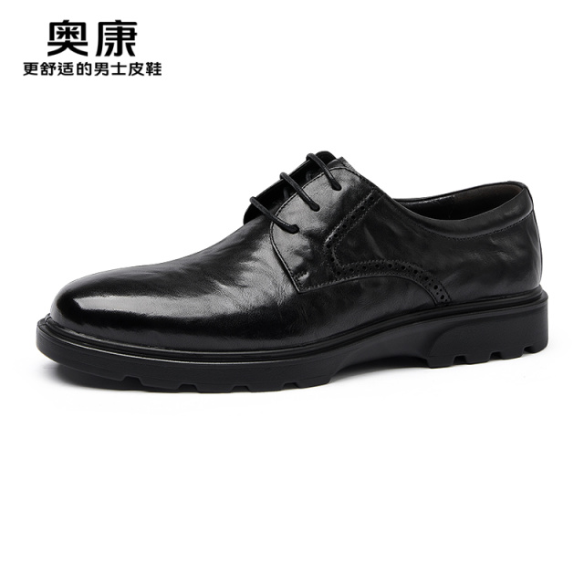 11416046.奥康男鞋2025春季新款真皮商务正装皮鞋男款手抓纹新郎结婚鞋男士