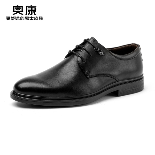 11415582.奥康男鞋2025年春季新款商务正装皮鞋男款休闲舒适黑色通勤单鞋
