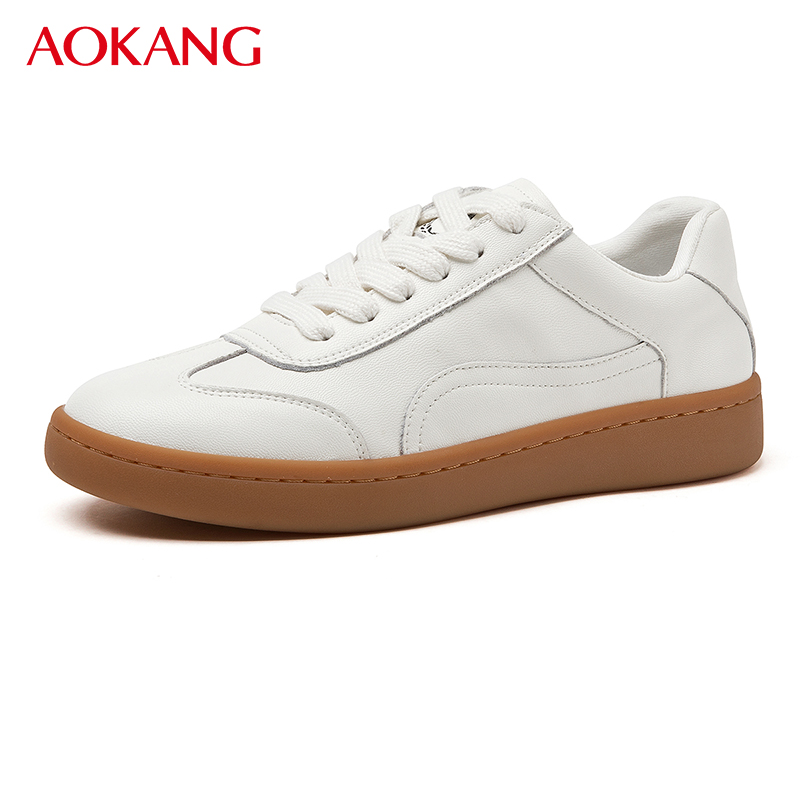 11409360.奥康平底小白鞋女鞋2025新款爆款德训鞋女款百搭休闲板鞋运动鞋