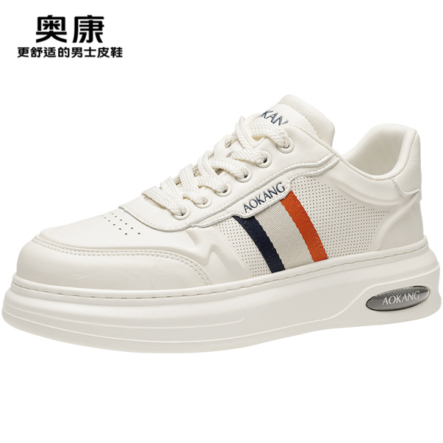 11413124.奥康时尚男鞋小白鞋2025春季新款透气鞋子男士休闲运动板鞋潮鞋