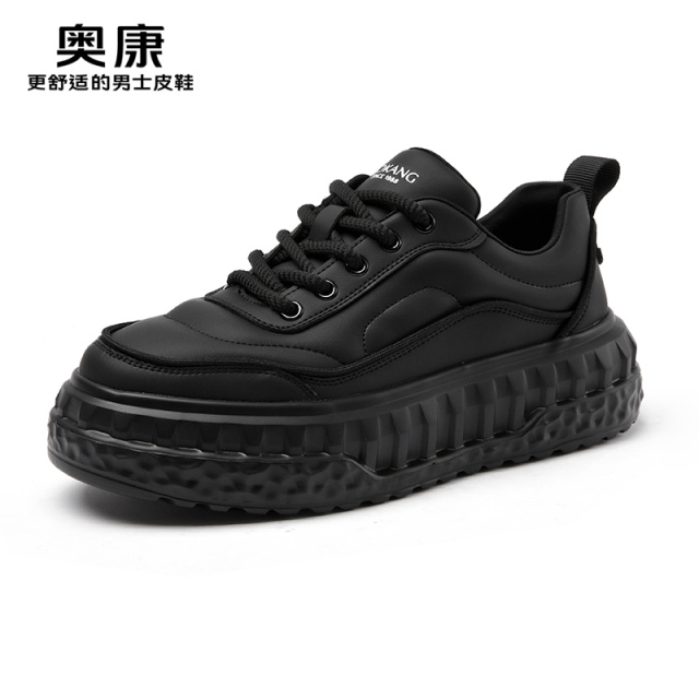 11413196.奥康小白鞋男厚底2025新款增高板鞋百搭休闲鞋潮鞋时尚舒适防滑鞋