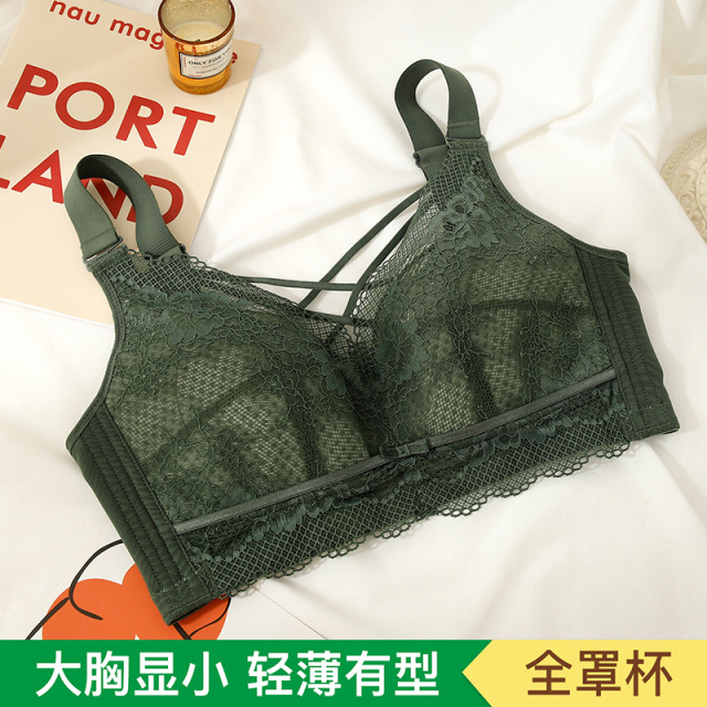 11414981.爱黛大码内衣薄款聚拢全罩杯拢收副乳大胸显小胸罩无钢圈内衣文胸