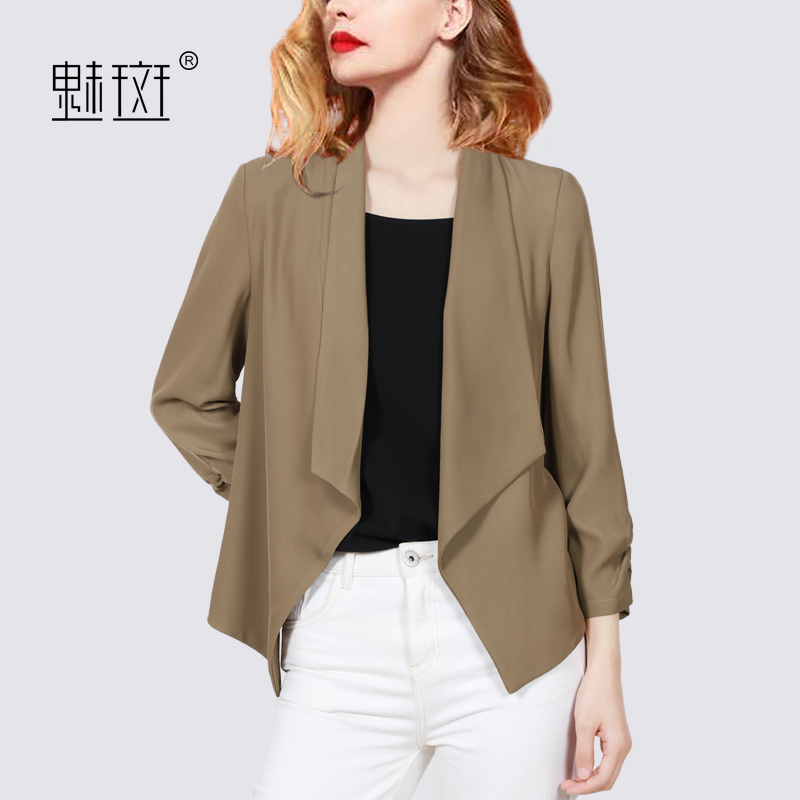 11417361.魅斑西装外套设计感咖色西服职业装
