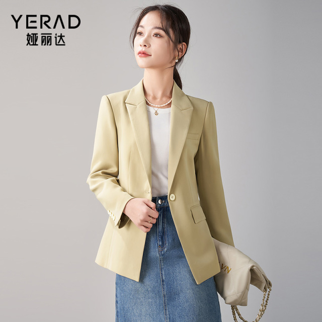 11421195.【娅丽达】高级感通勤气质收腰西装外套女休闲小西服