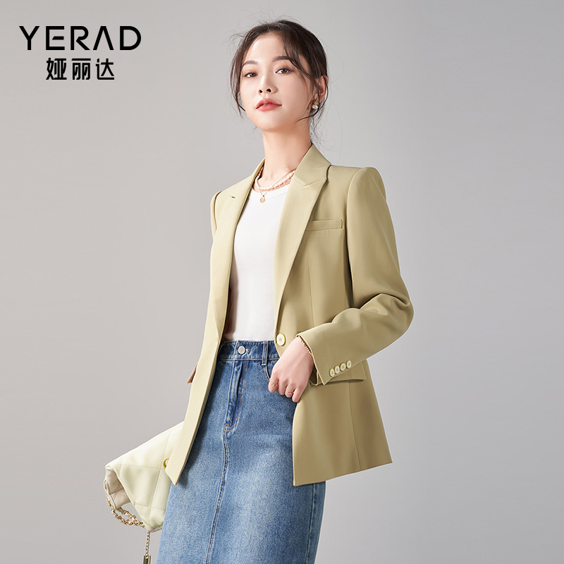 11421195.【娅丽达】高级感通勤气质收腰西装外套女休闲小西服