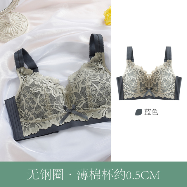 11435061.爱黛无钢圈大胸显小薄款侧收副乳乳胶杯文胸