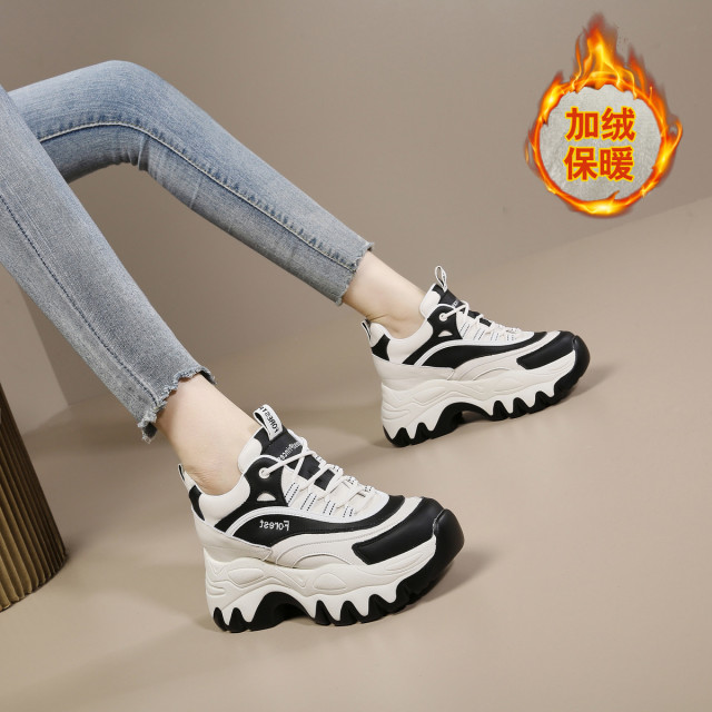 11483979.【加绒可选】内增高老爹鞋女25秋冬新款百搭厚底运动休闲女鞋
