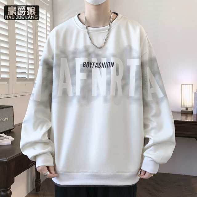 11456021.假两件卫衣男春秋季新款潮牌长袖T恤男青少年秋装上衣打底衫