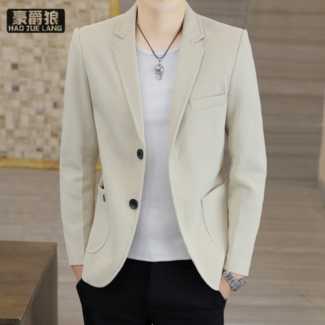 11464947.男士小西装外套青年修身潮牌两粒扣单西服韩版高品质帅气百搭礼服
