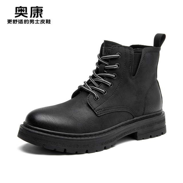 11508498.奥康男鞋秋冬季新款马丁靴男款休闲户外防滑短靴男士时尚靴子