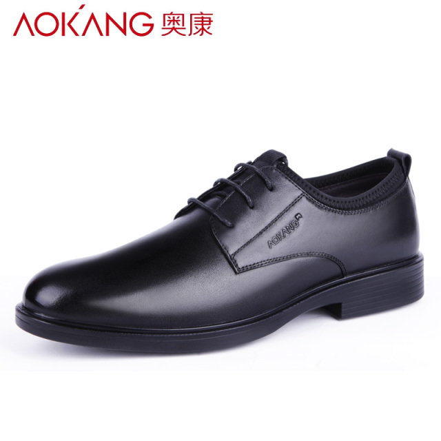 11513971.奥康棉鞋秋季新款真皮加绒保暖棉皮鞋男款休闲舒适防滑爸爸鞋