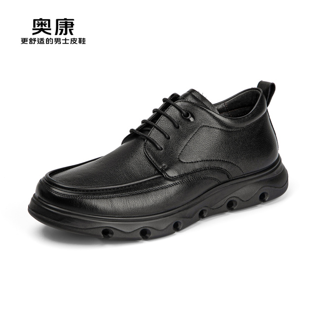 11505308.Aokang/奥康男鞋冬季新款保暖加绒棉鞋商务休闲皮鞋男短靴