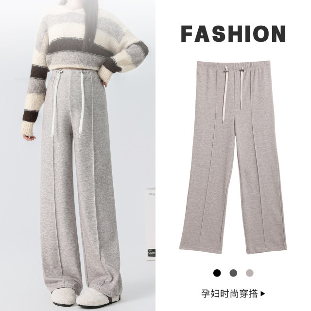 12999703.十月名裳孕妇裤子春秋季新款外穿孕妇阔腿裤无托腹长裤休闲直筒裤孕妇装