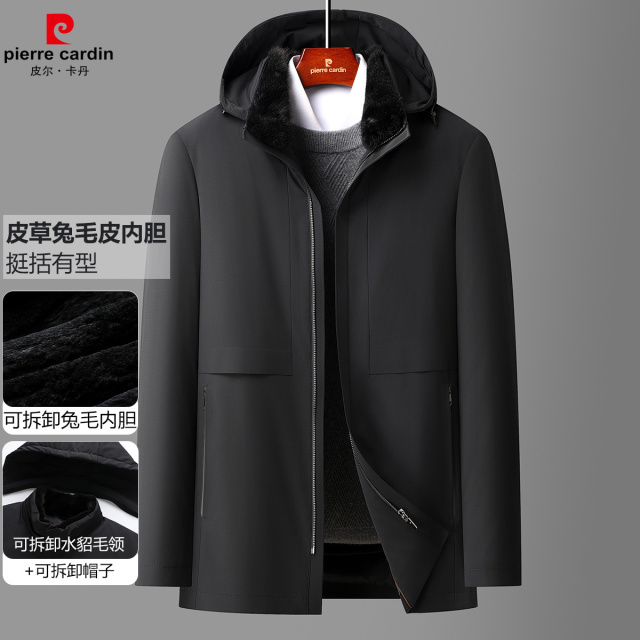 12147590.线下款【兔毛皮内胆+水貂毛立领】冬季轻奢商务皮草尼克服男