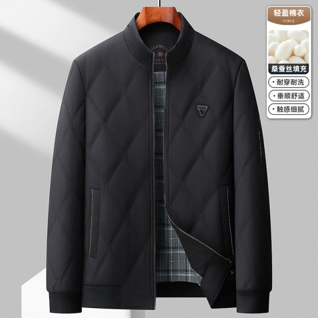 11515273.2026秋冬新款男士短款立领轻薄休闲棉衣外套上衣
