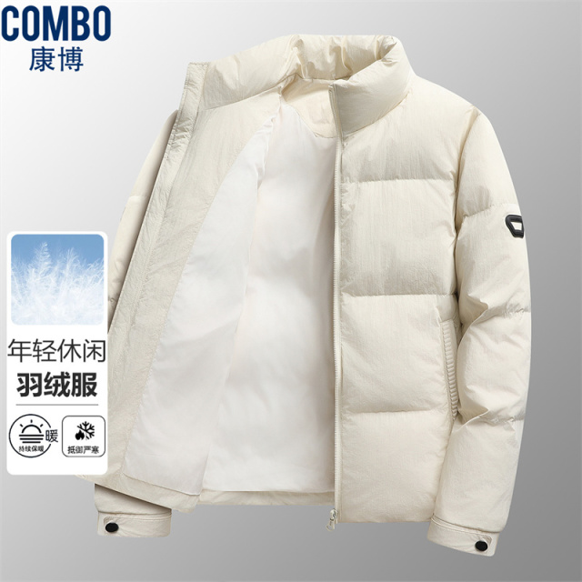 12148455.立领基础面包服冬季简约百搭年轻休闲风格外套羽绒服男