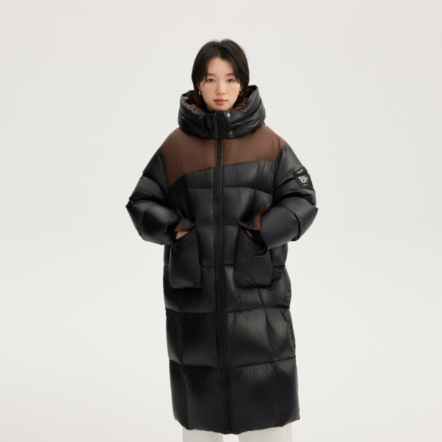 11519151.艾莱依羽绒服休闲运动泡芙时尚撞色拼接