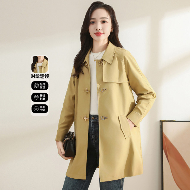 11607970.【专柜新品】【风衣】中长款时尚通勤简约外套